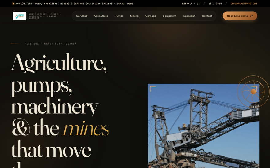 A business website designed by Growth Informer for Acmetop Uganda