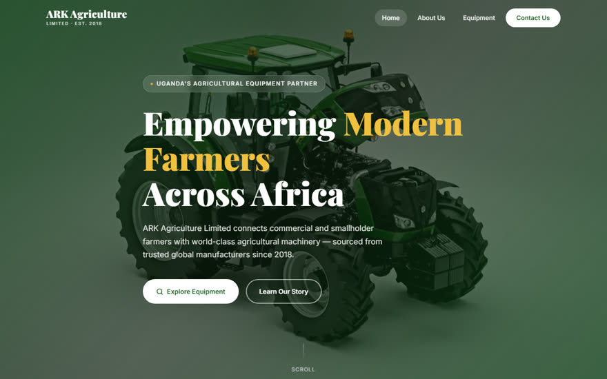 Screenshot of the ARK Agriculture website