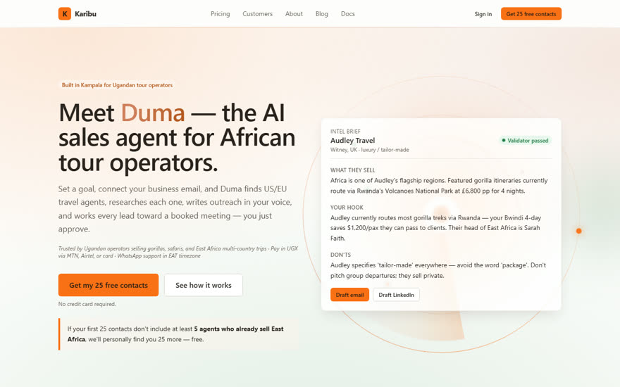 Karibu website screenshot