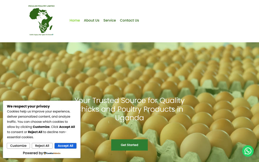 Peculiar Poultry website