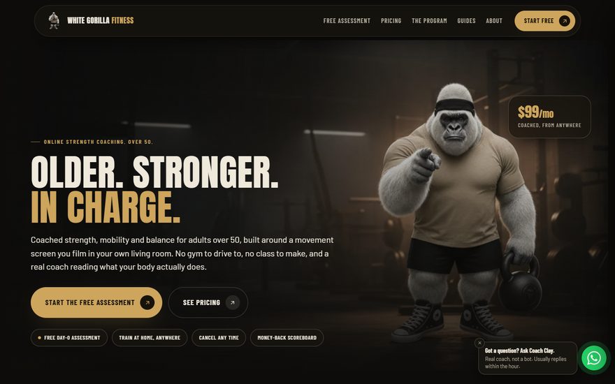 Screenshot of the Silverback Strong online strength coaching website
